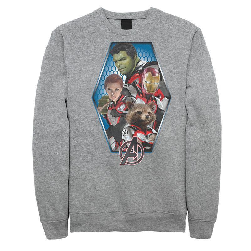 Men's Marvel Avengers Endgame Group Pose Sweatshirt, Size: 3XL, Athletic Grey Product Image