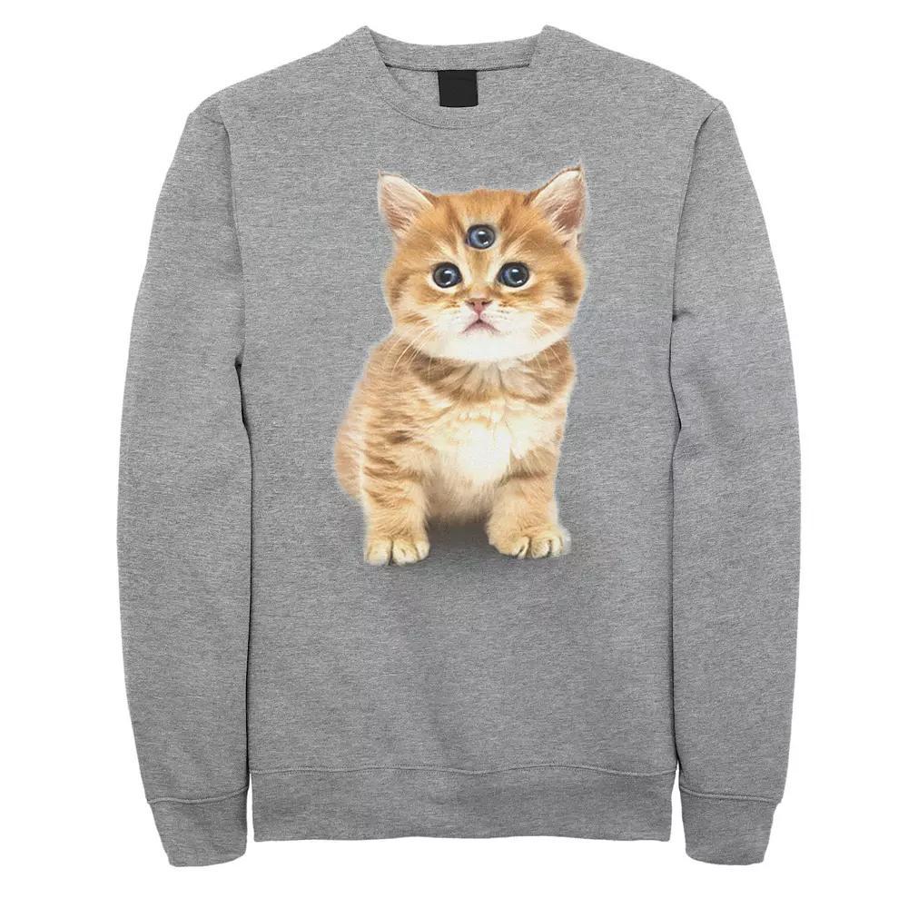Men's Catclops Fleece Graphic Pullover, Size: XXL, Athletic Grey Product Image