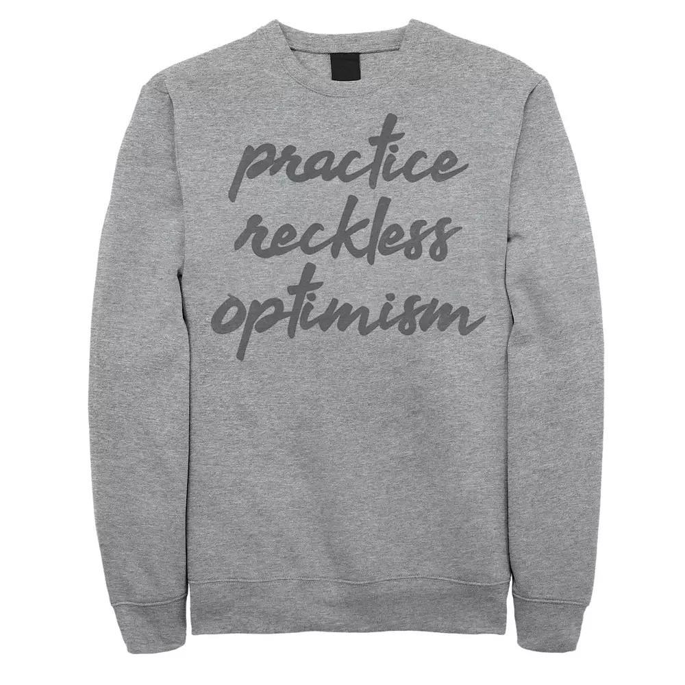 Men's Fifth Sun Reckless Optimism Script Sweatshirt, Size: Large, Athletic Grey Product Image