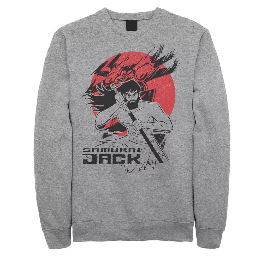 Men's Cartoon Network Samurai Jack Fleece Crewneck Sweatshirt, Size: 3XL, Athletic Grey Product Image