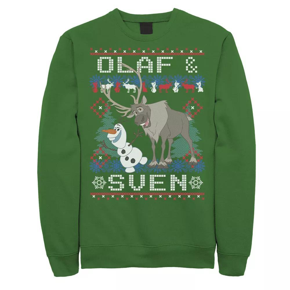 Mens Disneys Frozen Olaf & Sven Ugly Christmas Sweatshirt Product Image