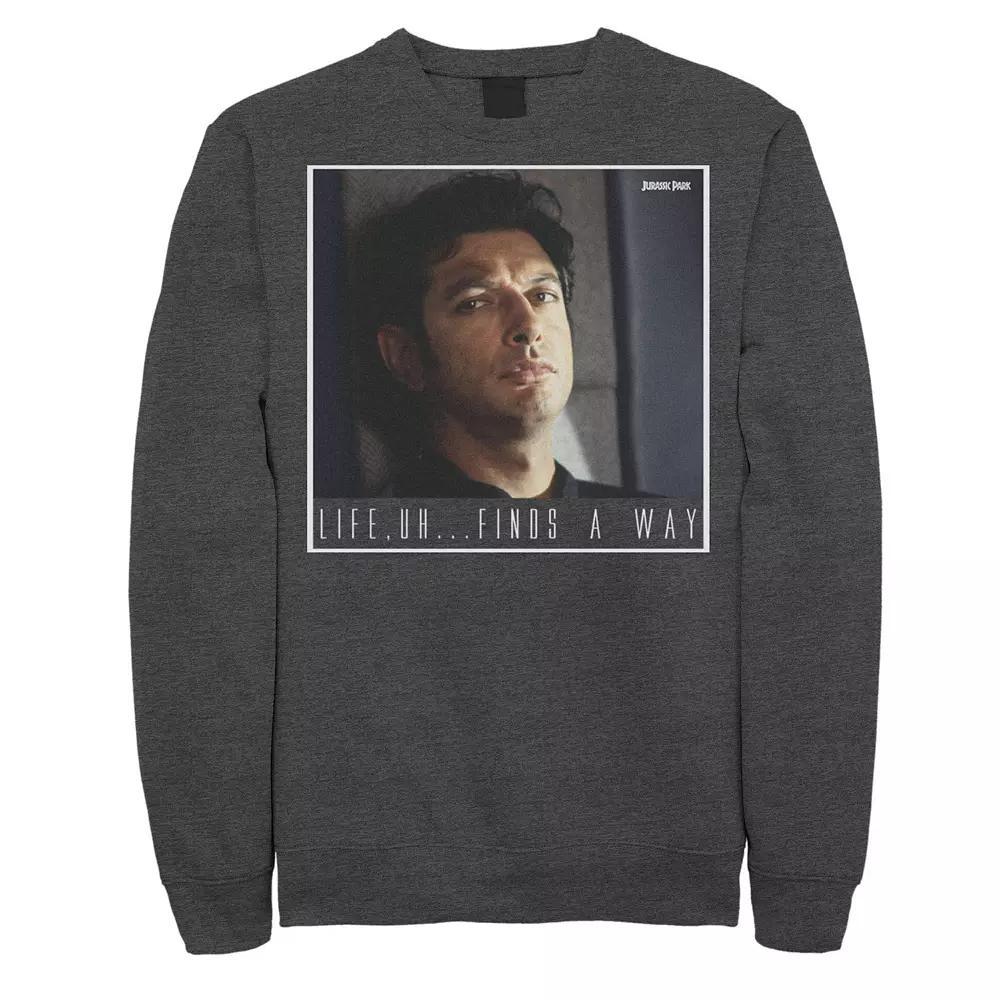 Men's Jurassic Park Ian Malcolm Life Finds A Way Sweatshirt, Size: XL, Black Product Image