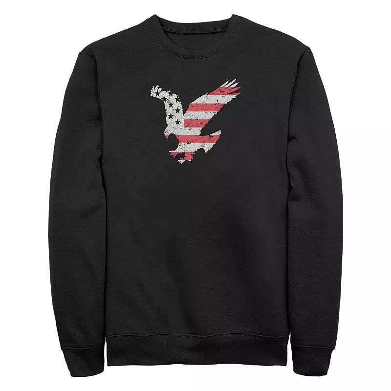 Big & Tall Eagle Graphic Fleece Sweatshirt, Men's, Size: 3XL Tall, Black Product Image