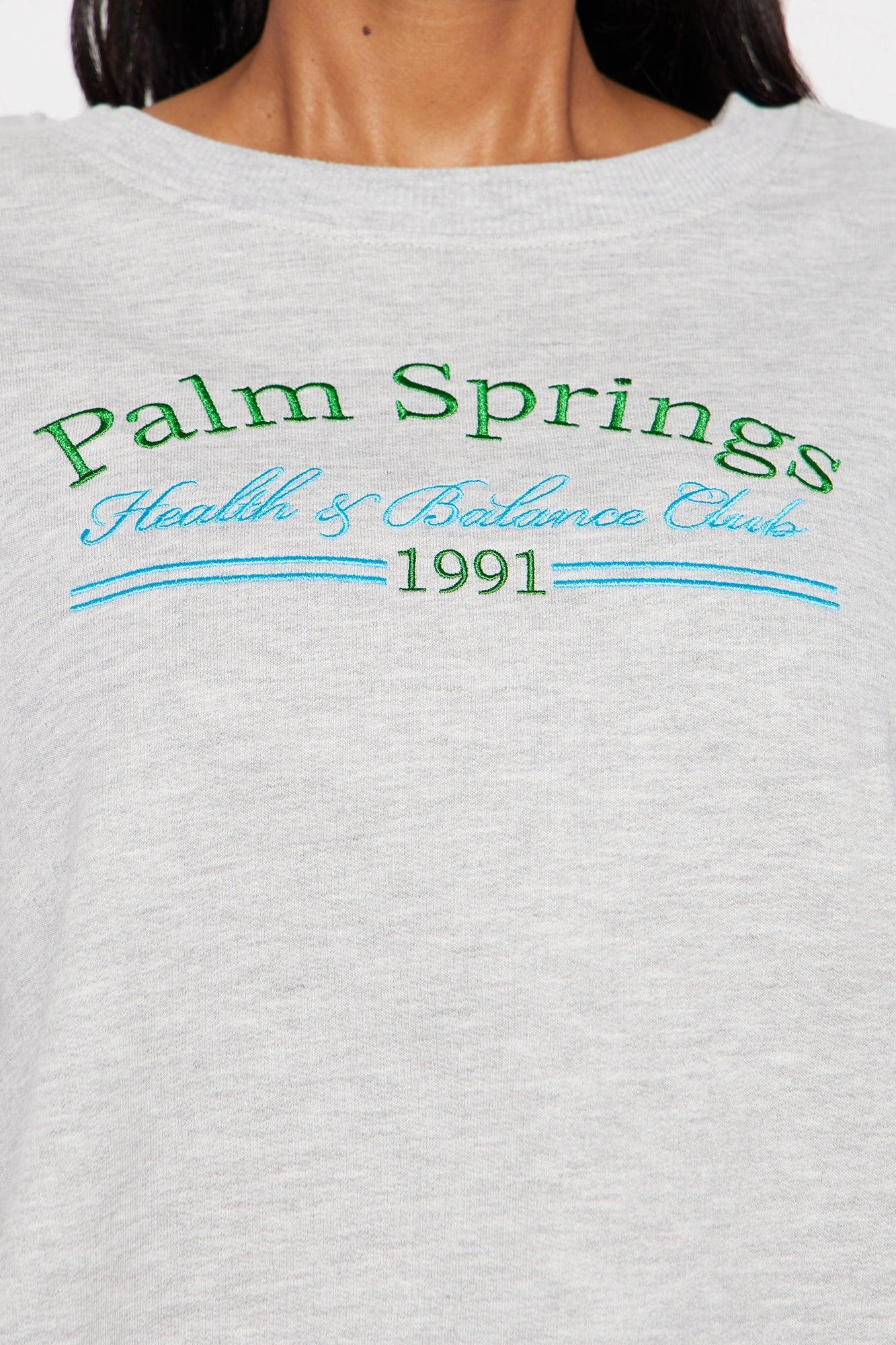 Palm Springs Health Club Sweatshirt - Heather Grey Product Image