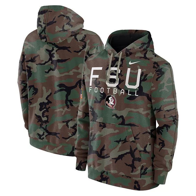 Mens Nike Camo Florida State Seminoles 2024 Military Appreciation Club Fleece Pullover Hoodie Product Image