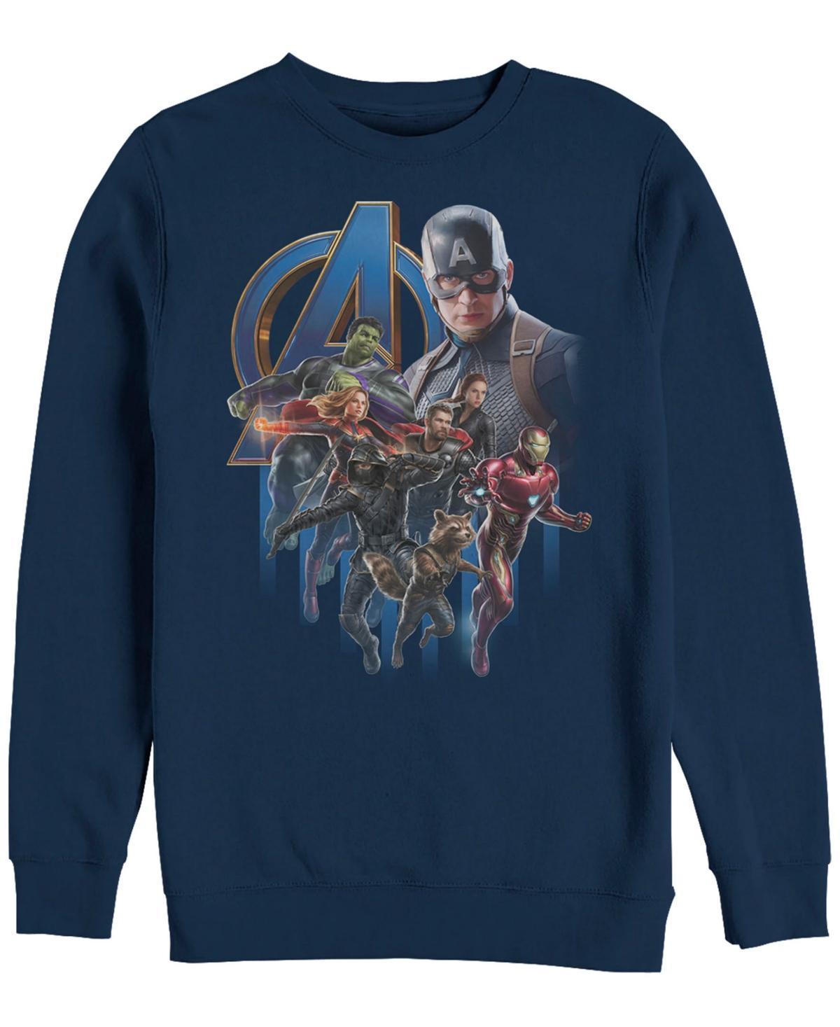 Men's Marvel Avengers Endgame Group Action Pose Poster Sweatshirt, Size: Medium, Blue Product Image