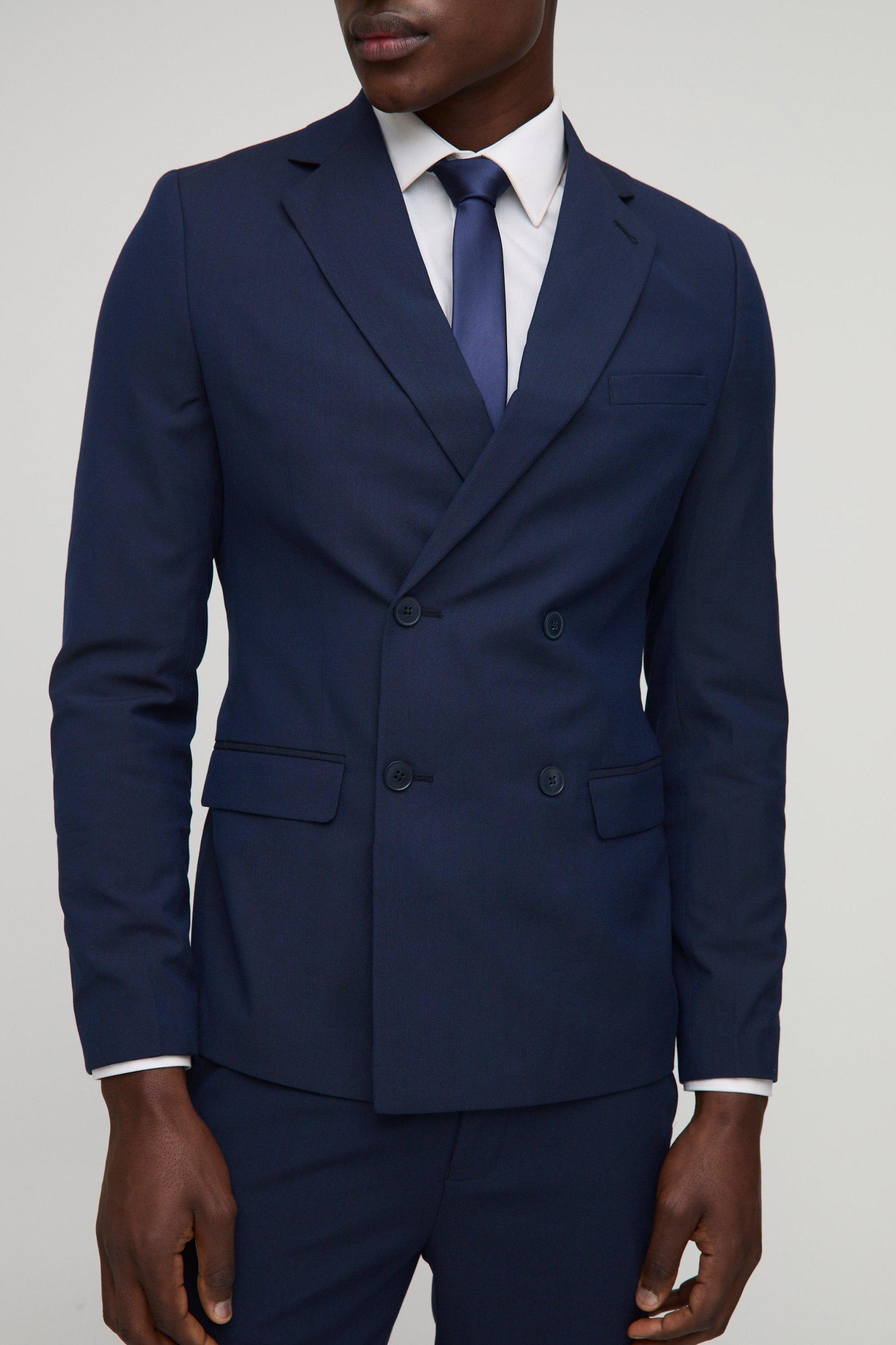 Super Skinny Double Breasted Suit Jacket | boohooMAN USA Product Image