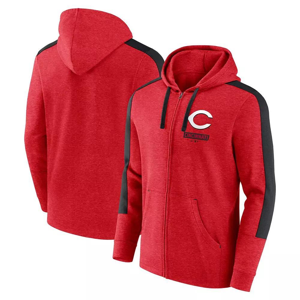 Men's Fanatics Heather Red Cincinnati Reds Gains Fleece Full-Zip Hoodie, Size: Medium, Red Red Product Image