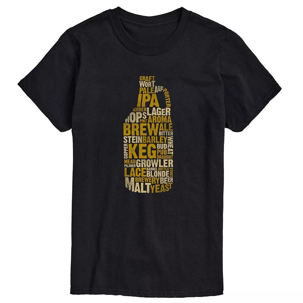 Big & Tall Growler Beer Terms Graphic Tee, Mens Product Image