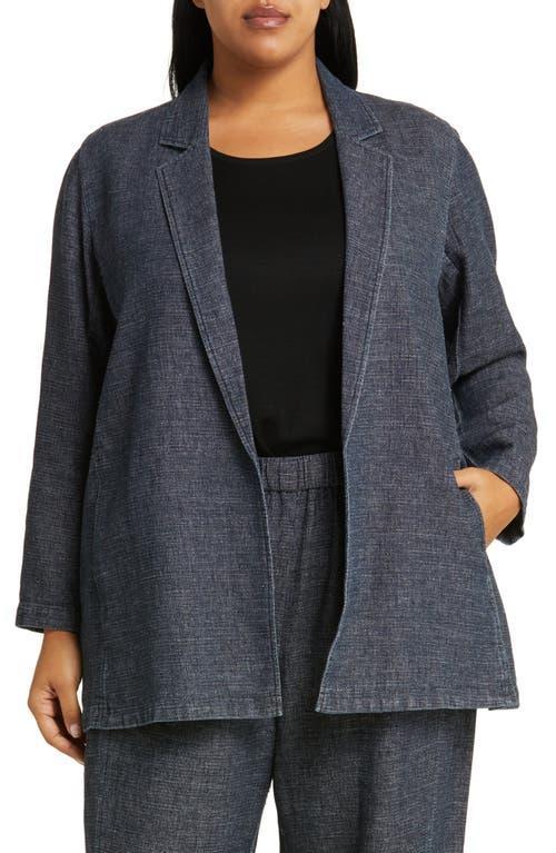 Eileen Fisher Petite Long Blazer (Denim) Women's Clothing Product Image