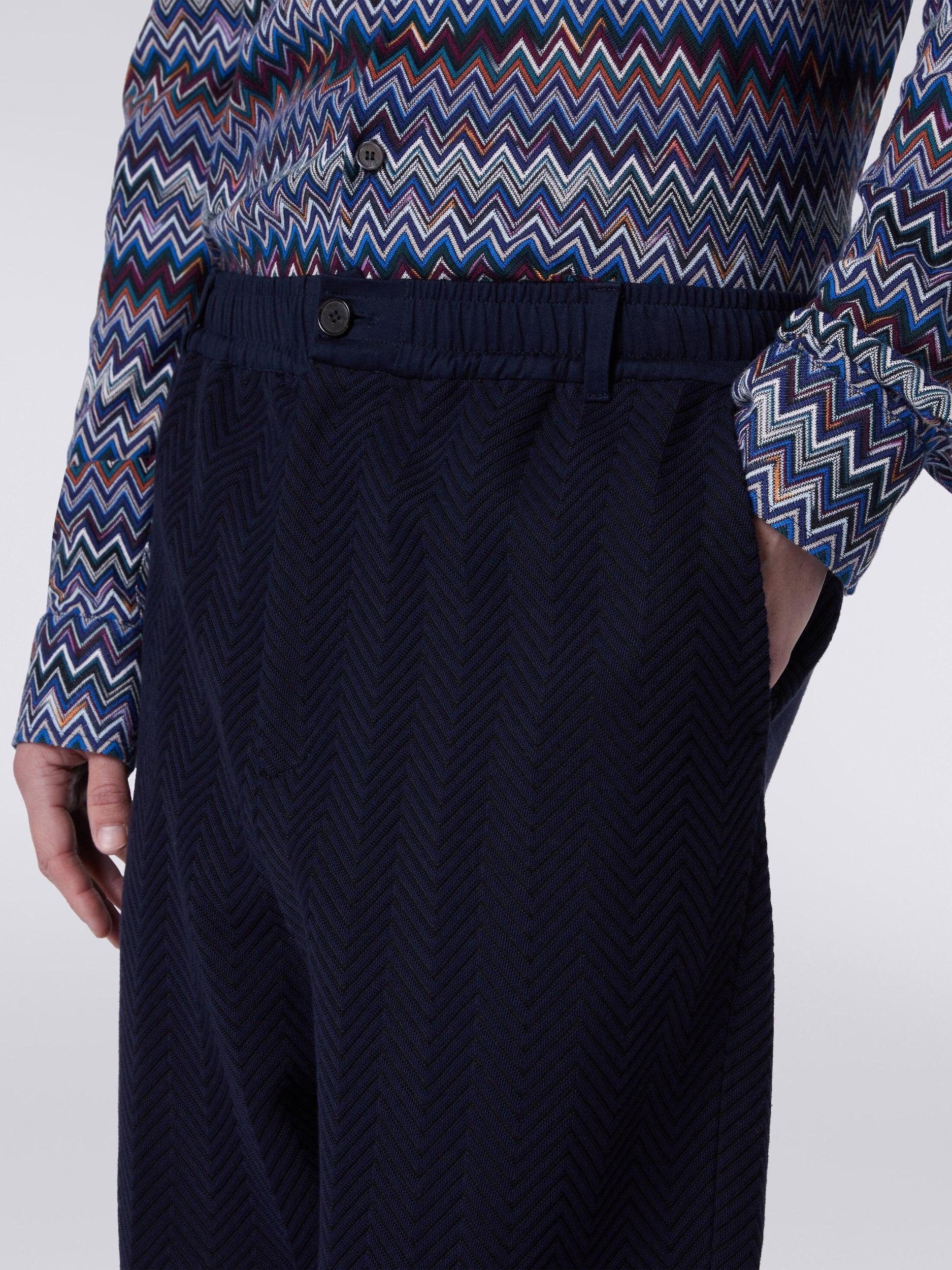 Classic cotton and viscose zigzag trousers Product Image