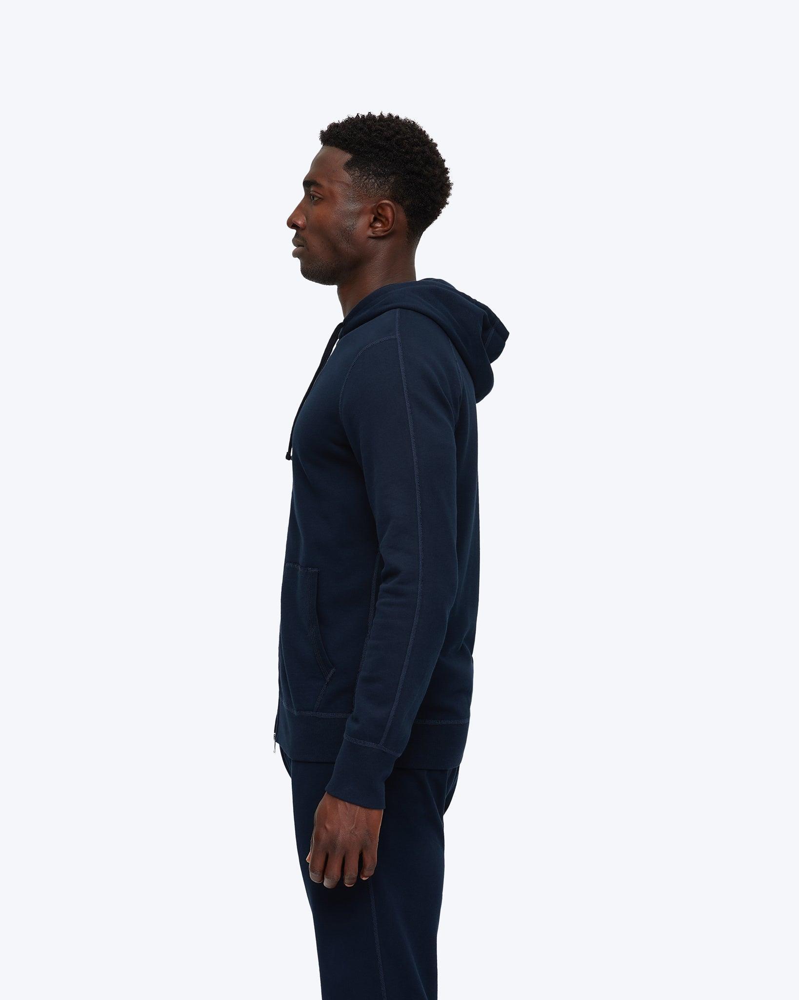 Lightweight Terry Slim Zip Hoodie Male Product Image