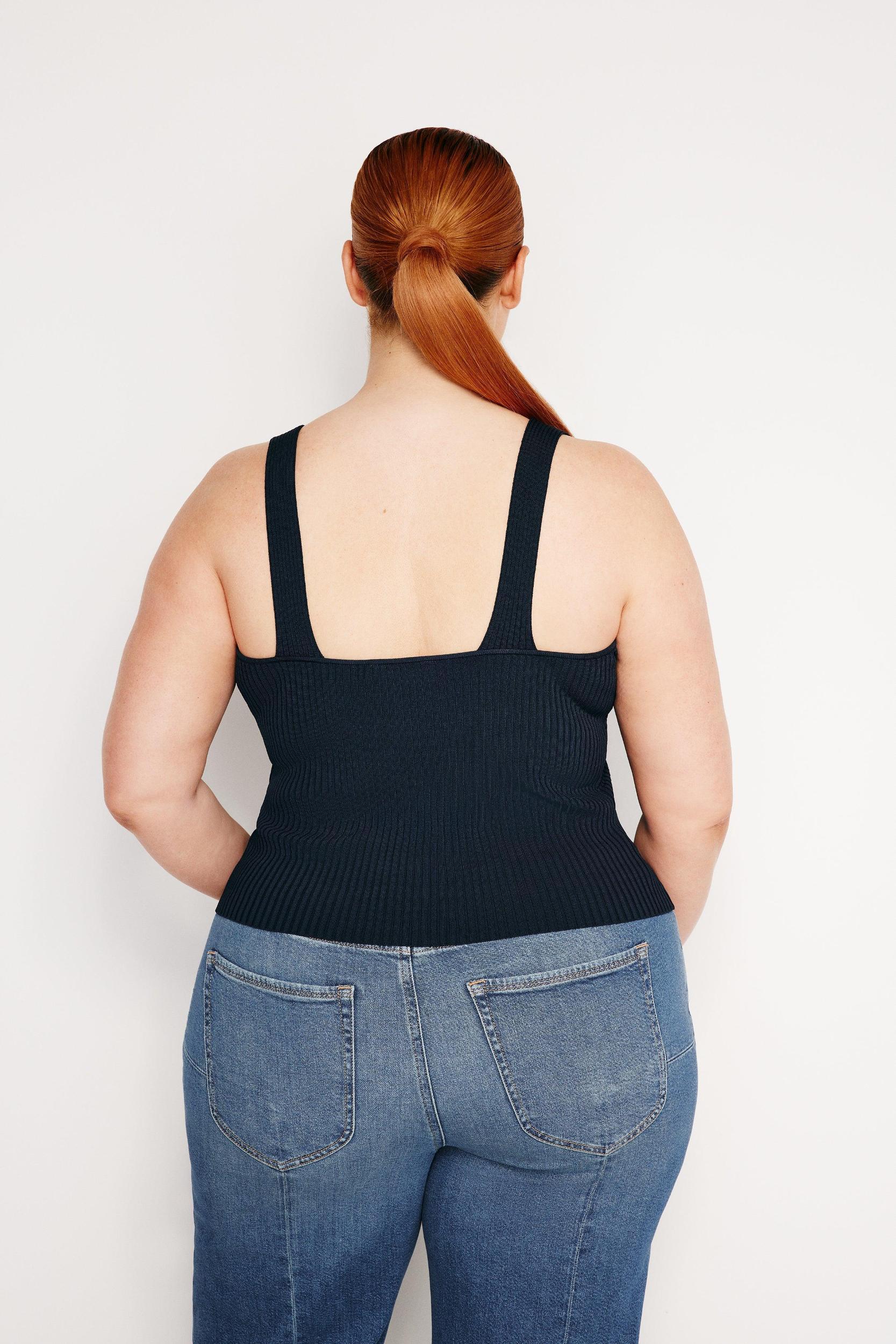 STRETCH RIB TANK TOP | NEW NAVY002 Product Image