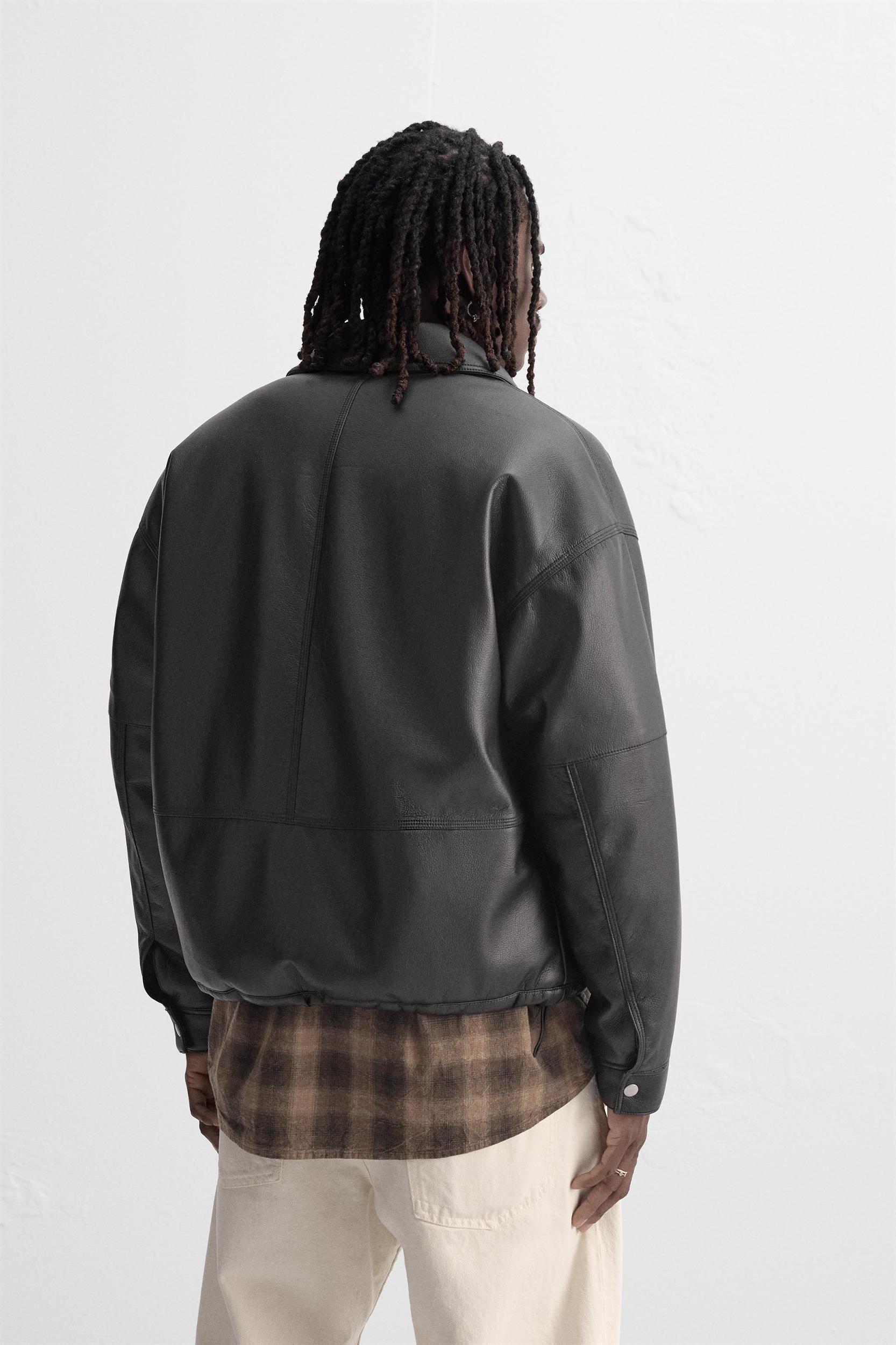 PADDED FAUX LEATHER JACKET Product Image