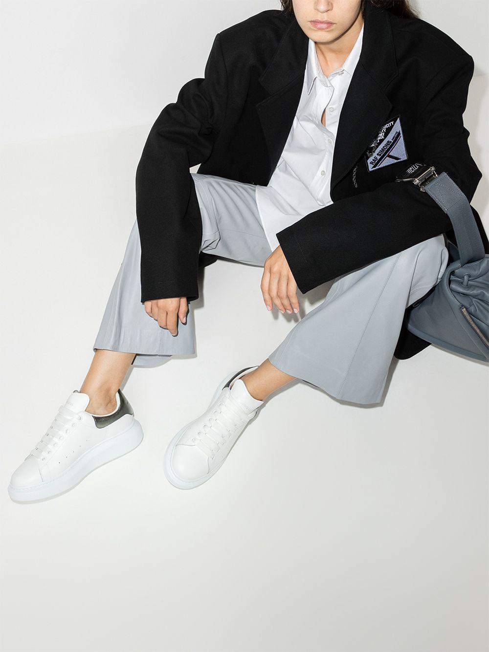 Oversized metallic leather sneakers Product Image