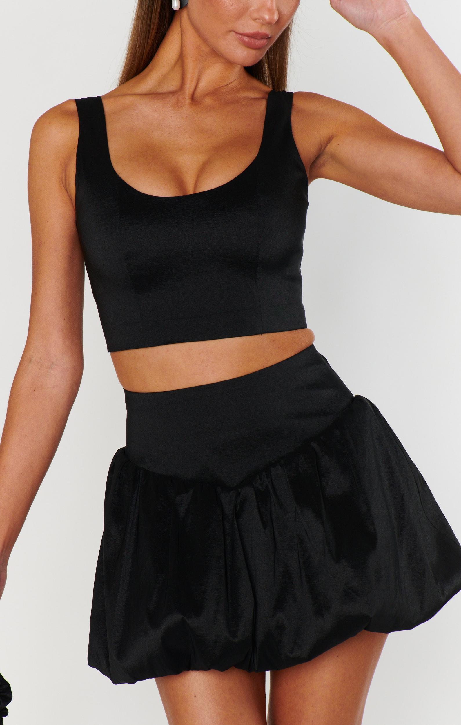 Vivianna Top ~ Black Taffeta Product Image