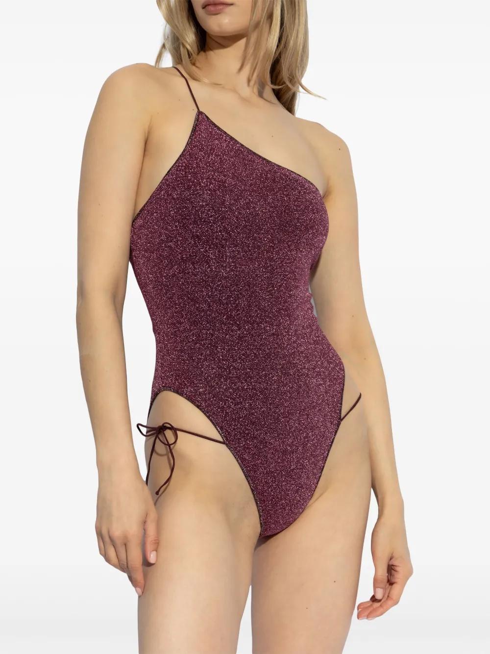 asymmetric side tie-fastening swimsuit Product Image