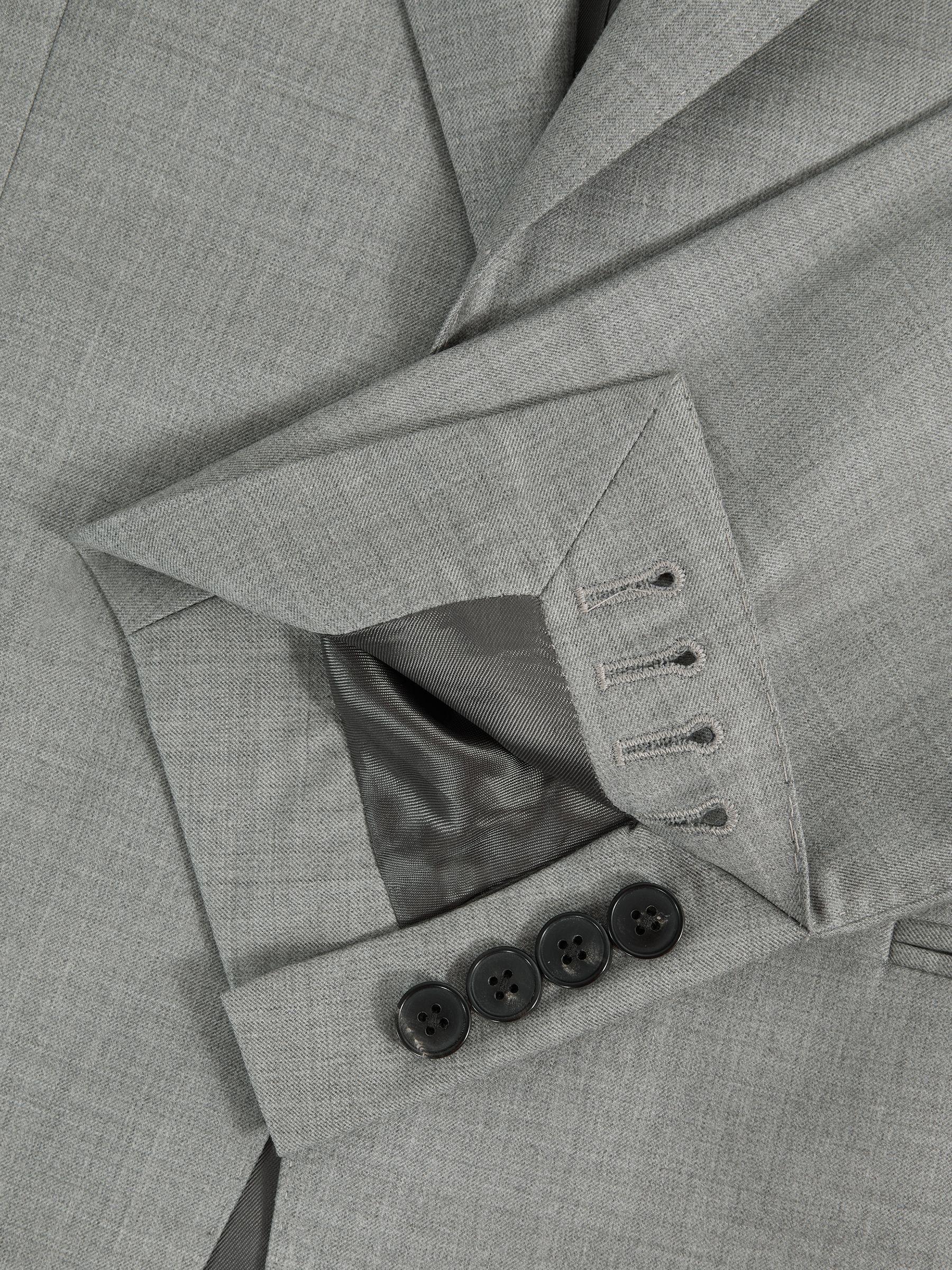 Atelier Wool Cashmere Slim Fit Single Breasted Blazer in Grey Melange Product Image