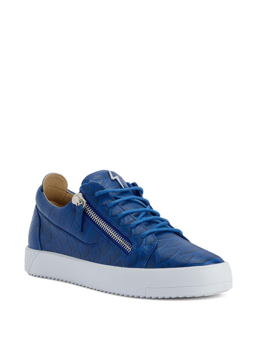 Frankie crocodile-effect zip sneakers Product Image