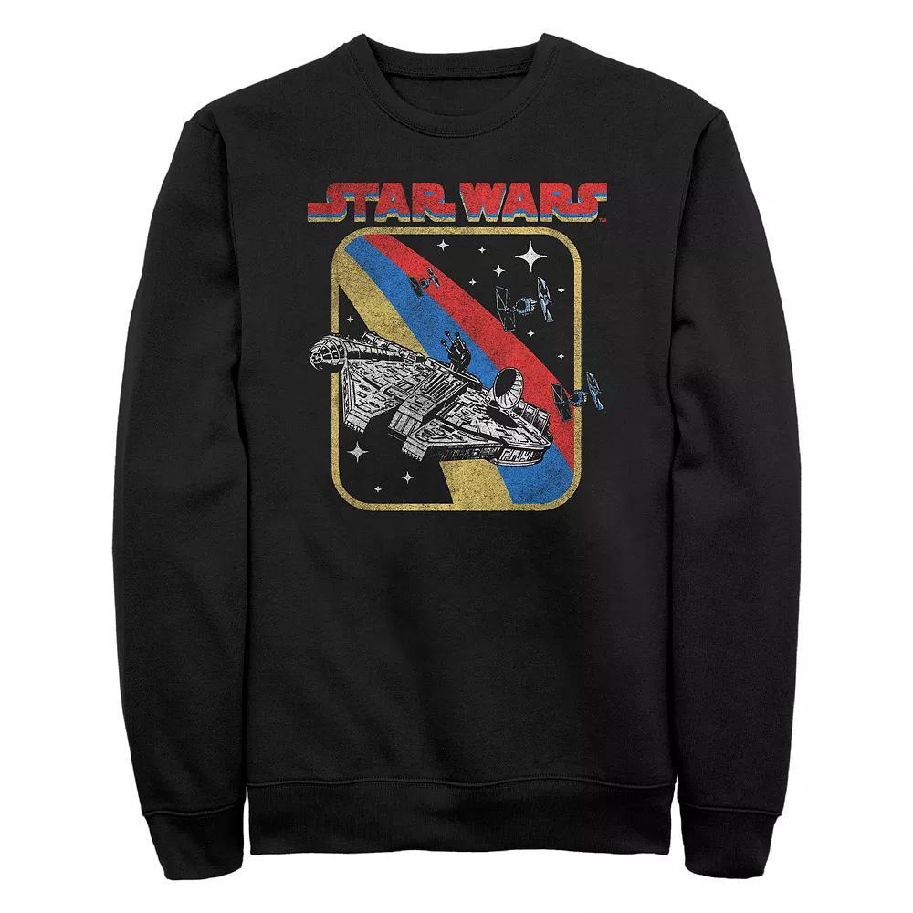 Men's Star Wars Retro Millennium Falcon Galaxy Space Fight Graphic Fleece, Size: XXL, Black Product Image