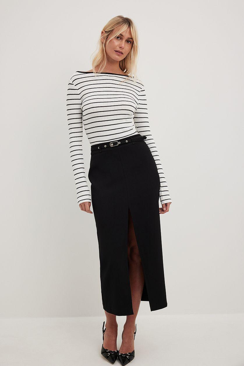 Deep Back Stripe Top Product Image