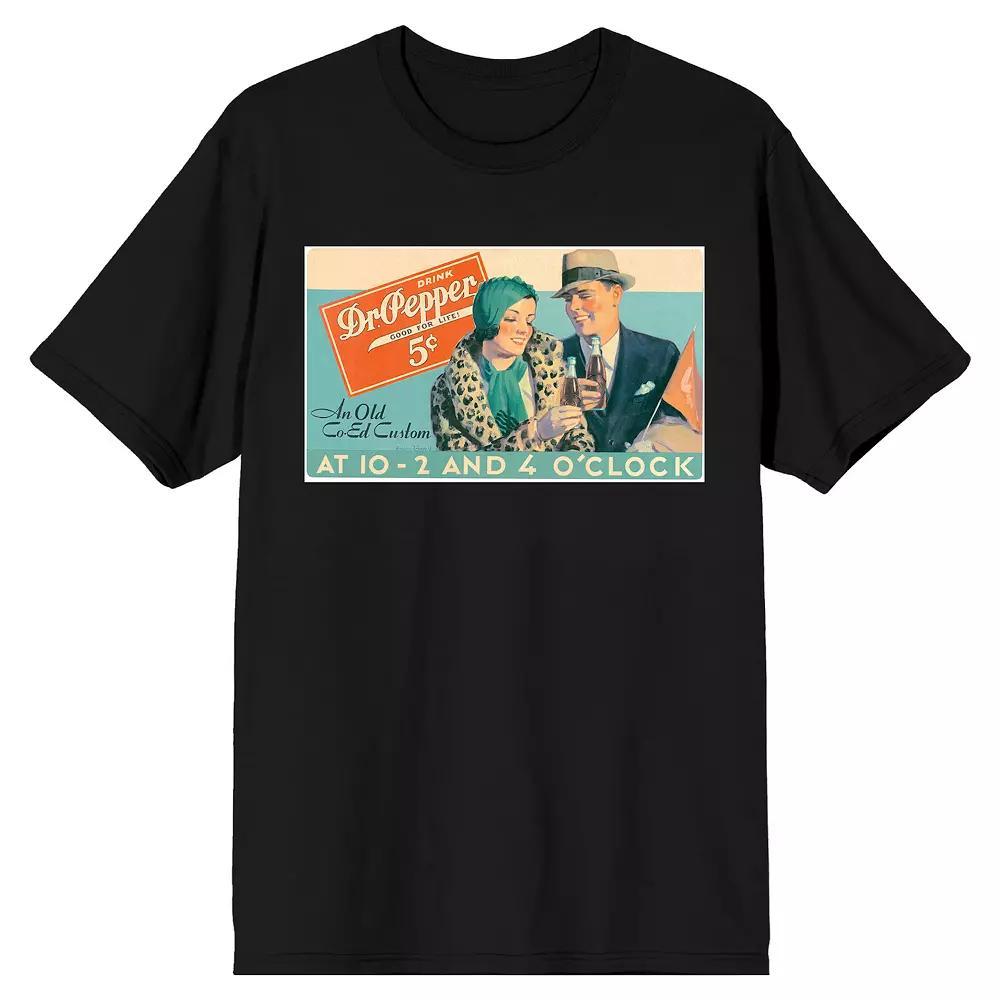 Men's Dr. Pepper Vintage Graphic Tee, Size: Small, Black Product Image