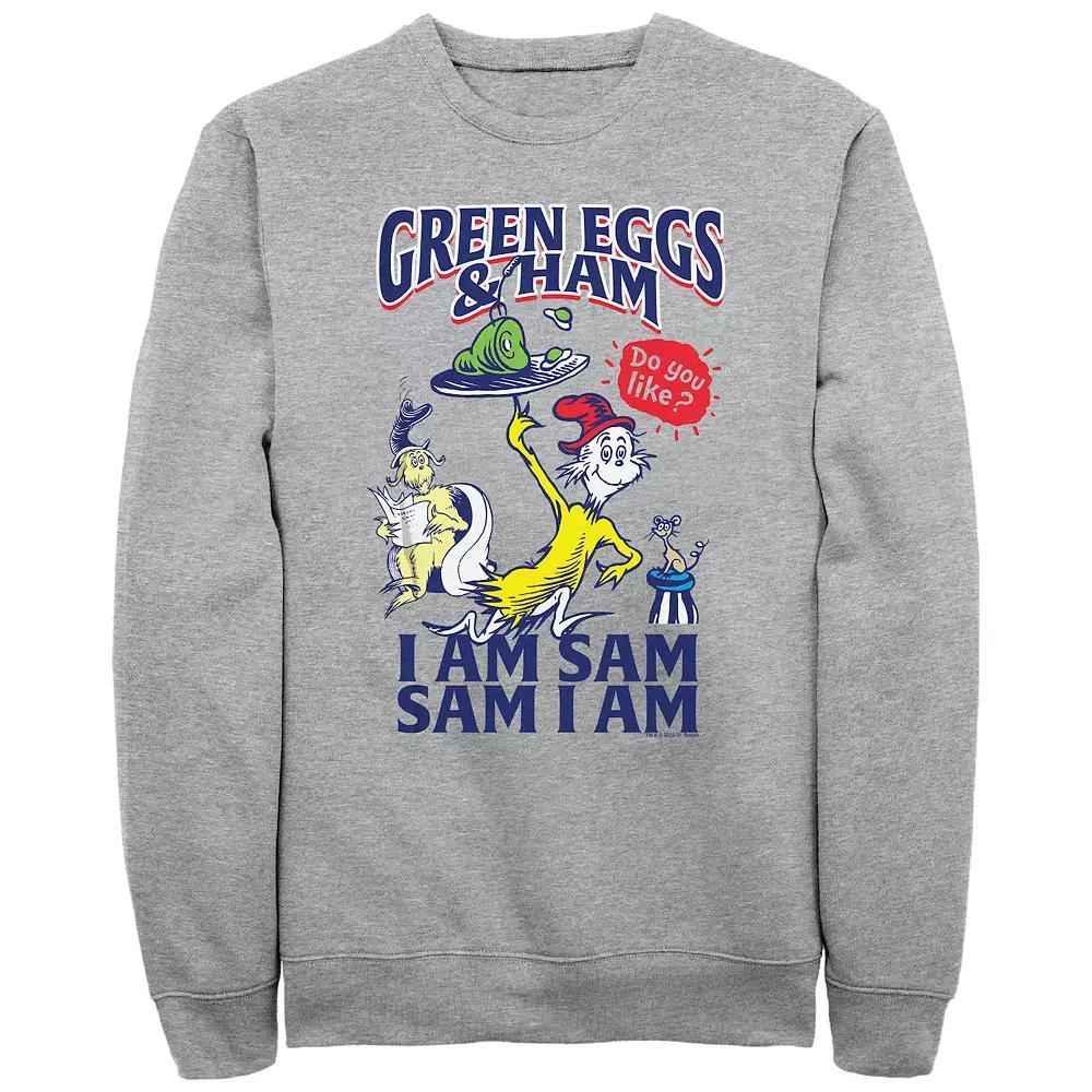 Men's Dr. Seuss Green Eggs And Ham Do you Like Them? Graphic Fleece, Size: Medium, Athletic Grey Product Image