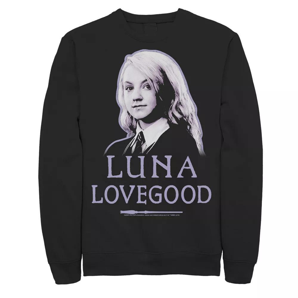Men's Harry Potter Luna Lovegood Character Portrait Fleece Graphic Pullover, Size: Medium, Black Product Image