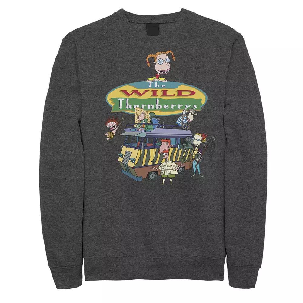Men's DC Comics Superman Orange Linae Art Logo Sweatshirt, Size: Medium, Grey Heather Product Image