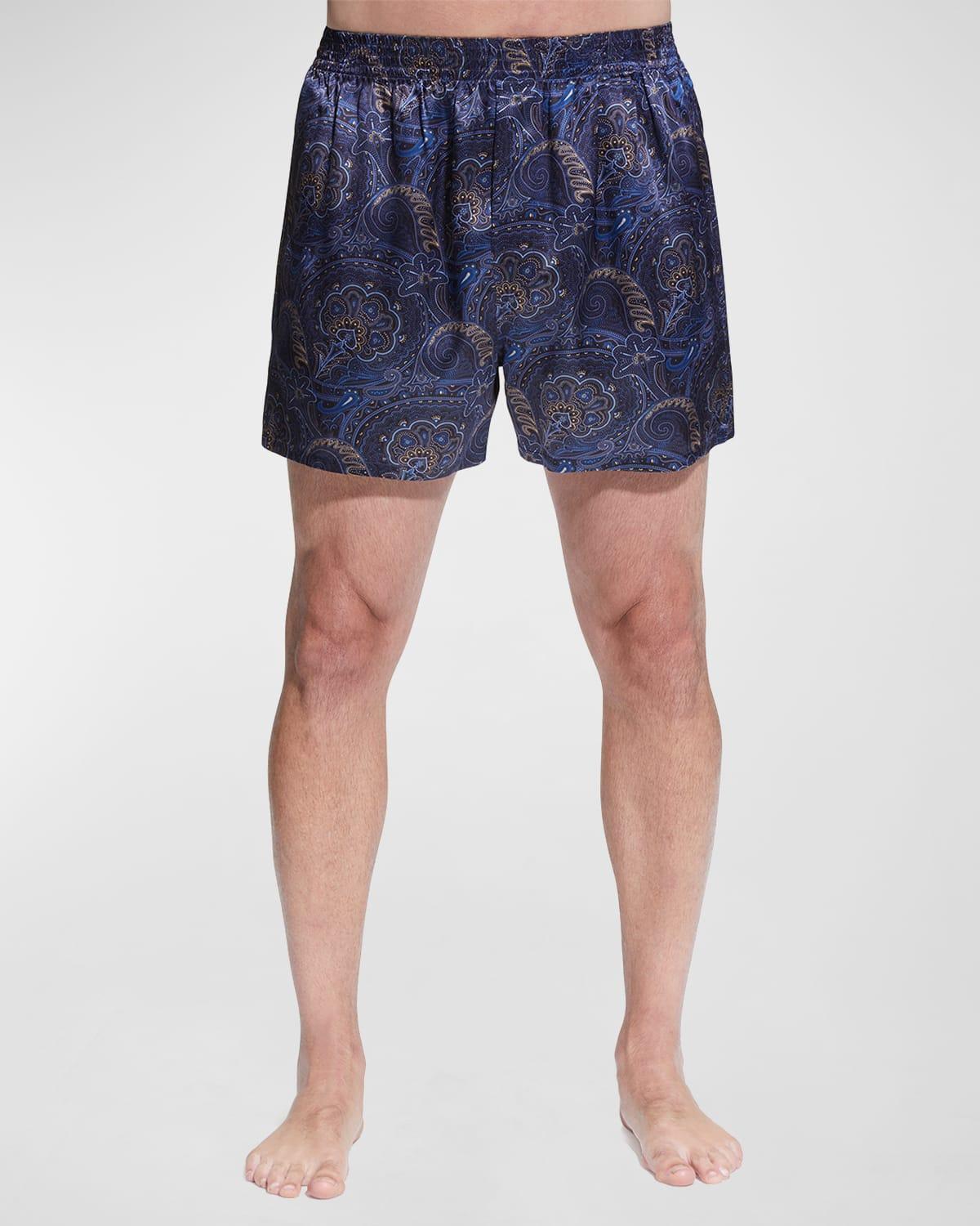 Mens Silk Paisley Boxer Shorts Product Image