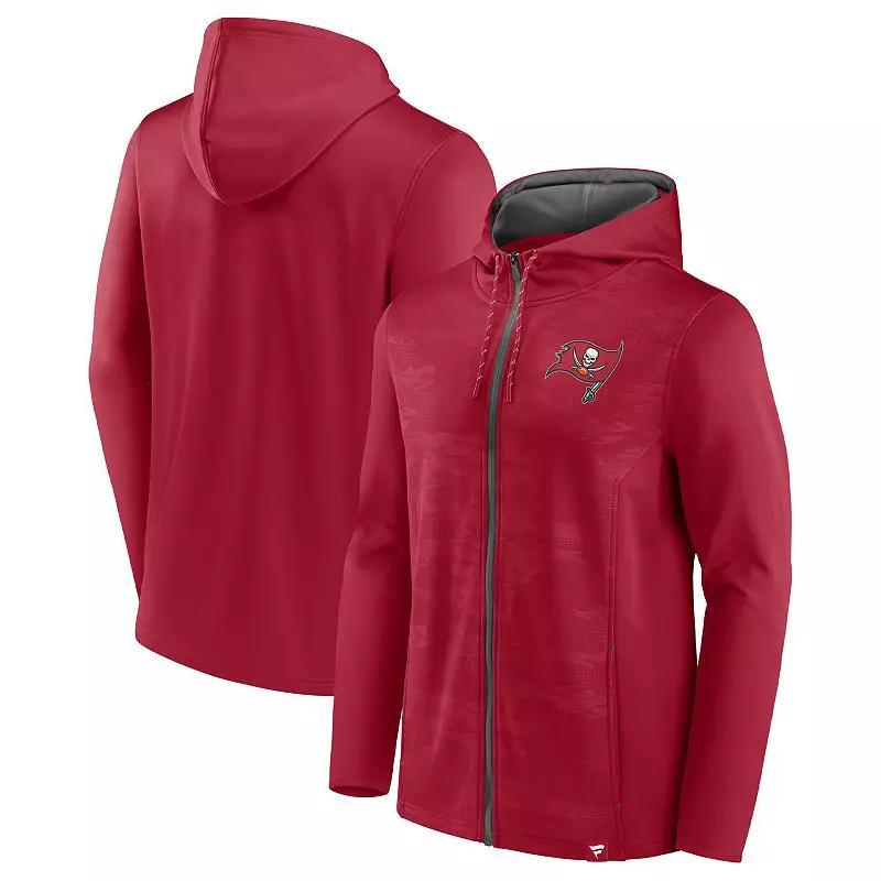 Men's Fanatics Branded Red/Pewter Tampa Bay Buccaneers Ball Carrier Full-Zip Hoodie, Size: 2XL Product Image