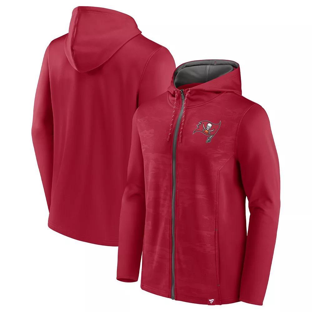 Men's Fanatics Branded Red/Pewter Tampa Bay Buccaneers Ball Carrier Full-Zip Hoodie, Size: 2XL Product Image