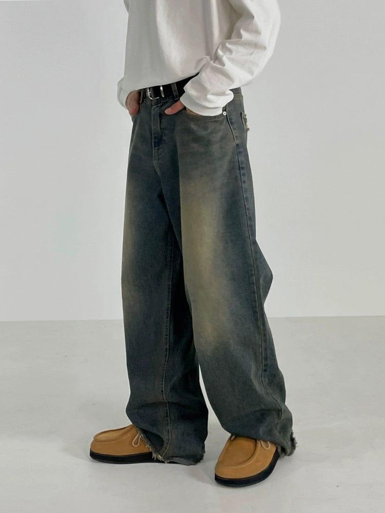 RT No. 11183 WASHED BLUE DENIM STRAIGHT JEANS Product Image