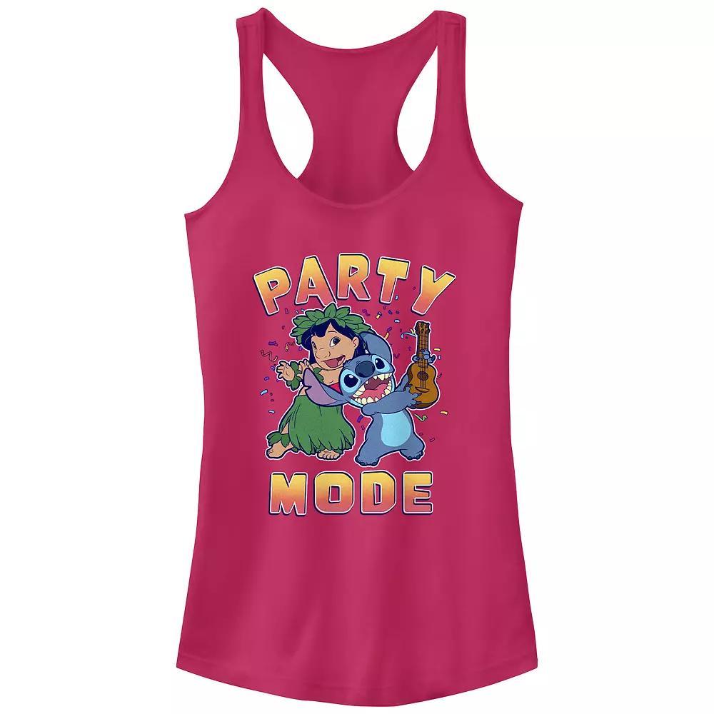 Disney's Lilo & Stitch Women's Party Mode Racerback Tank Top, Girl's, Size: XS, Raspberry Product Image
