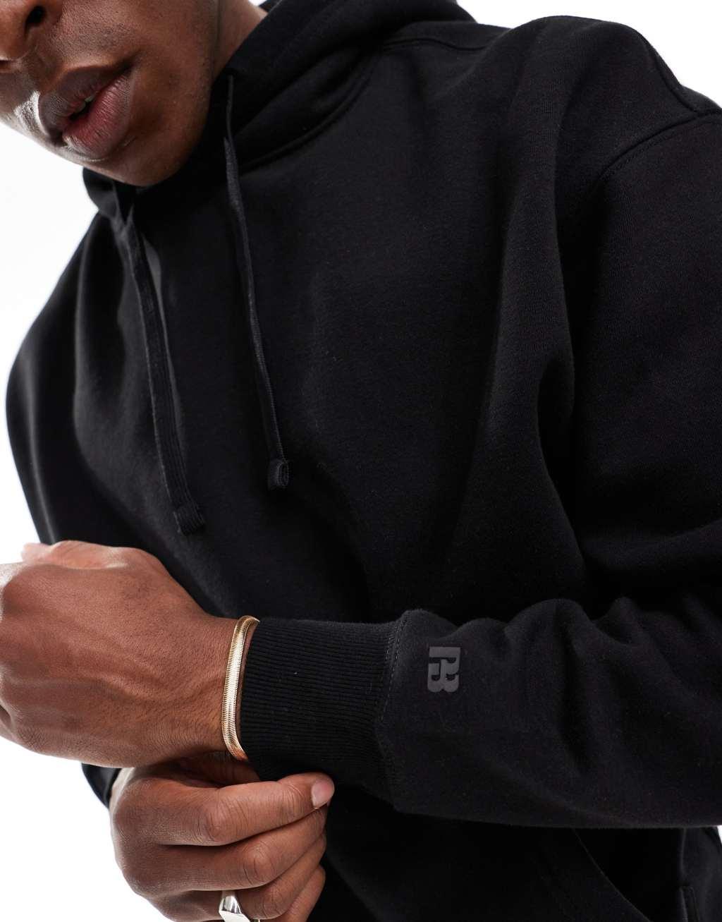 Pull&Bear basic hoodie in black  Product Image