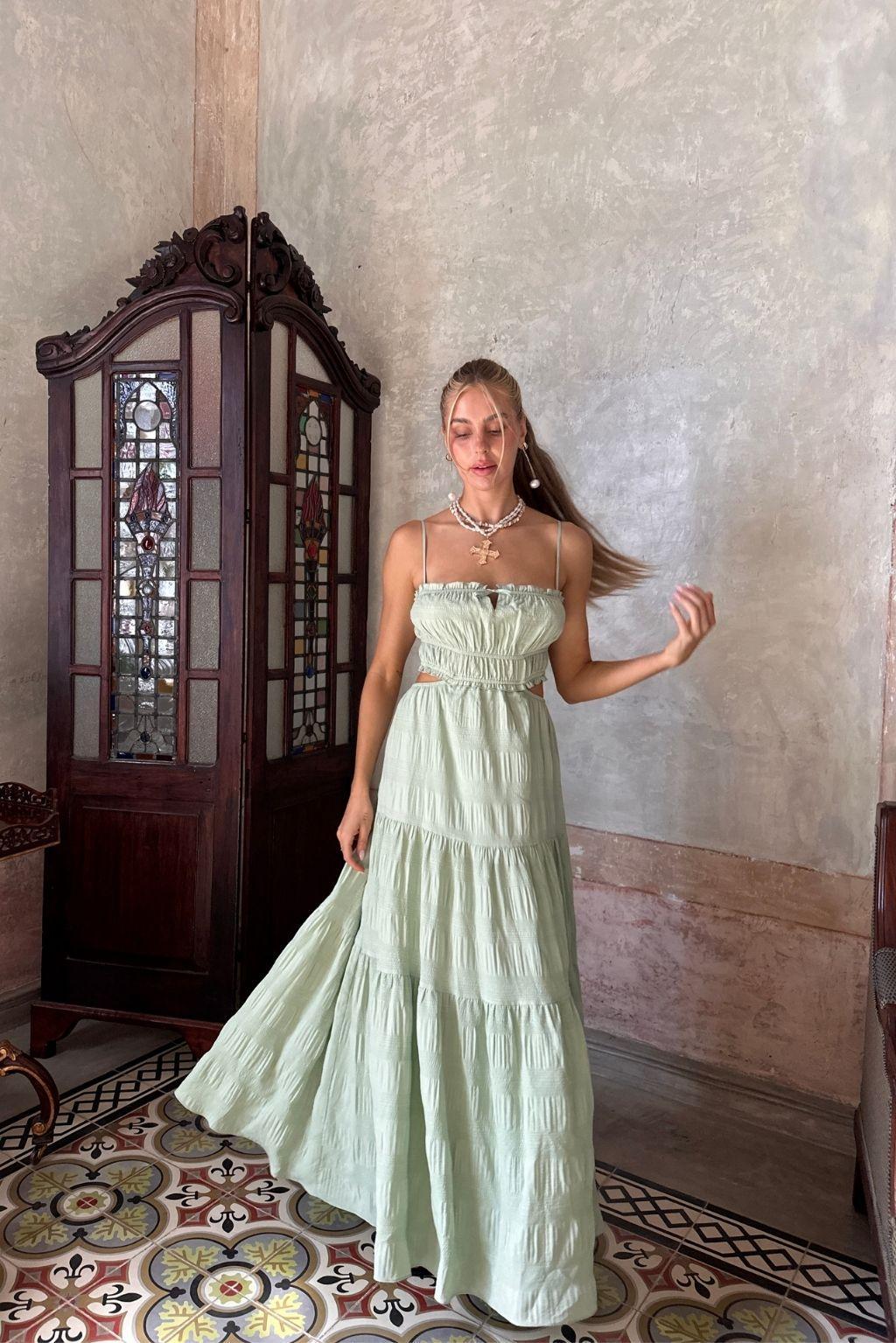 Paola Sage Boho Maxi Dress Product Image