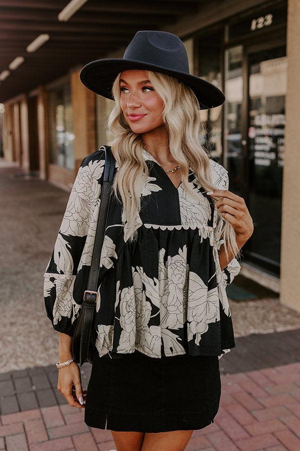 Always In Style Floral Top in Black Product Image