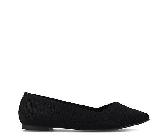 Journee Minnah Knit Slip-On Pointed-Toe Womens Dress Flats Product Image