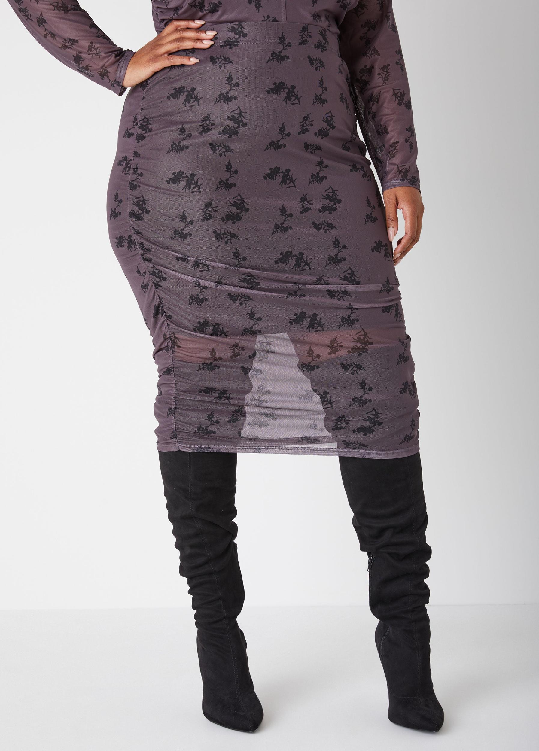 Floral Print Mesh Skirt Product Image