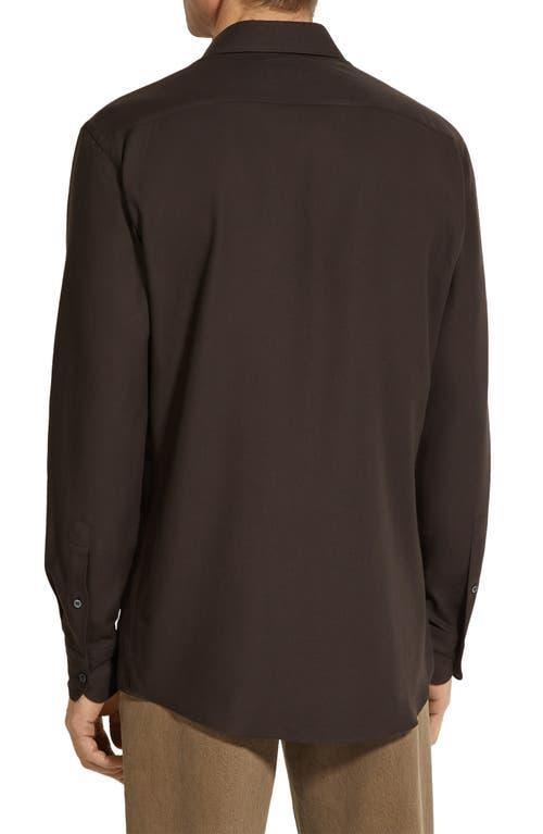 ZEGNA Men's Cashco Cotton And Cashmere Sport Shirt In Castoro Product Image