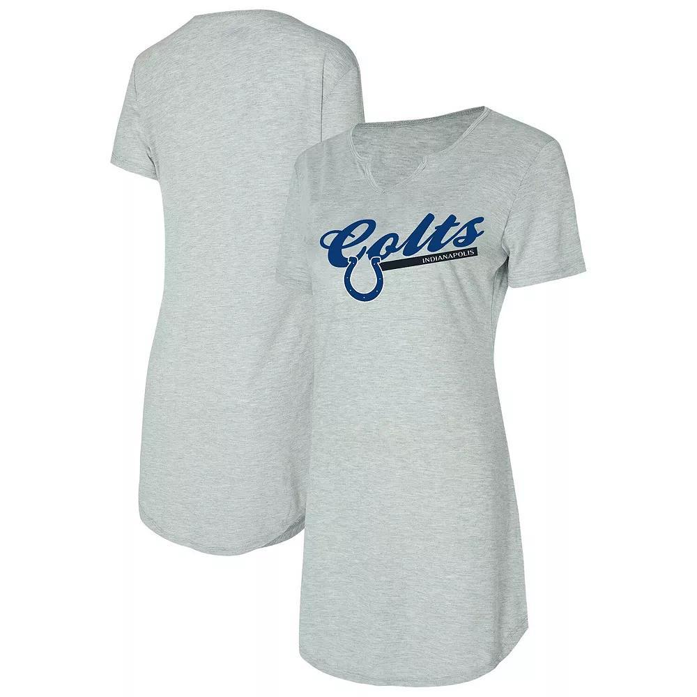 Women's Concepts Sport Gray Indianapolis Colts Petition Knit Nightshirt, Size: Medium, Grey Product Image