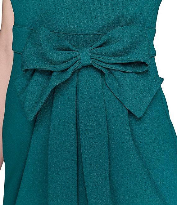 KARL LAGERFELD PARIS Bow Waist Scuba Crepe Sheath Dress Product Image