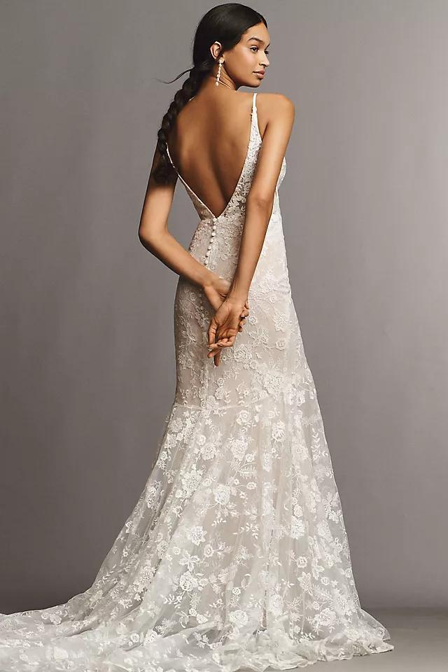Rish Azalea V-Neck Mermaid Lace Wedding Gown Product Image