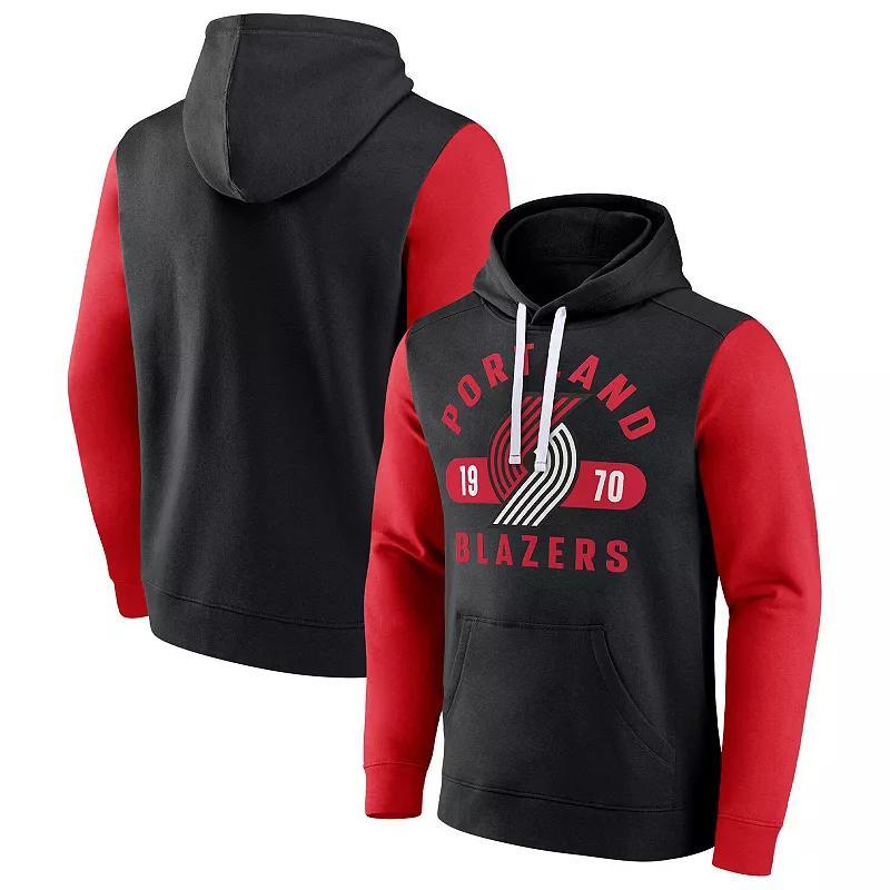Men's Fanatics Navy/Red New Orleans Pelicans Attack Colorblock Pullover Hoodie, Size: Medium, Blue Product Image