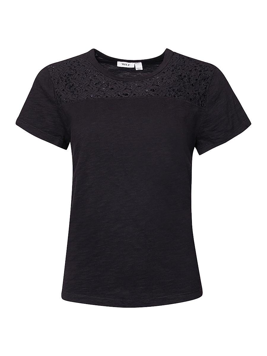 Womens Easy Crew Lace Yoke Tee Product Image