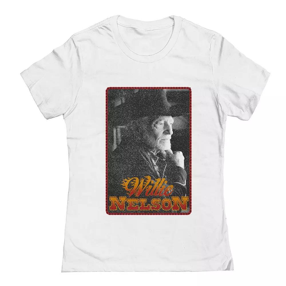 Junior's Willie Nelson Flame Logo Graphic Tee, Women's, Size: XXL, White Product Image