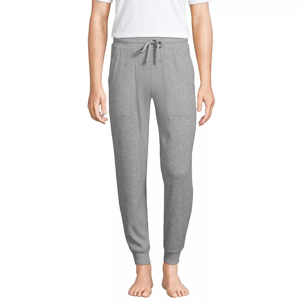 Men's Lands' End Brushed Rib Joggers, Size: Large, Black Product Image
