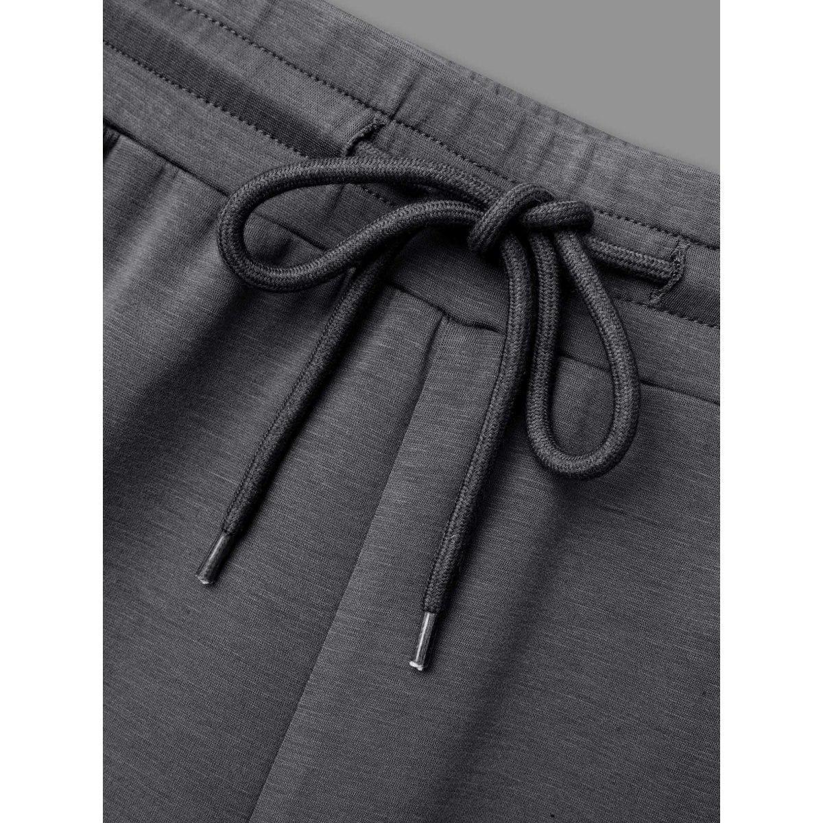 Plus Size Supersoft Essentials Solid Drawstring Pants Women DimGray Casual Loose Mid Rise Everyday Pants BloomChic 28/5X Product Image