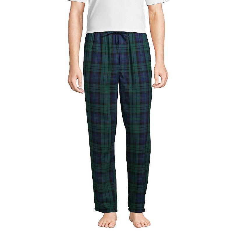 Men's Lands' End Flannel Pajama Sleep Pants, Size: Small, Deep  Blue Product Image