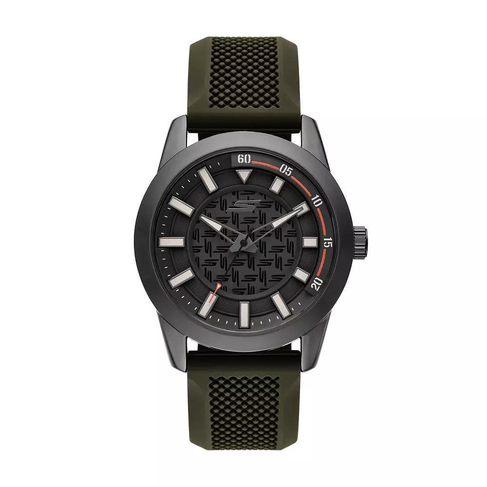 Skechers® Men's Silicone Pickleball Watch, Size: Large, Black Olive Product Image